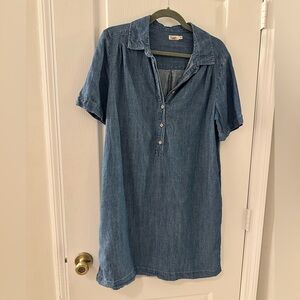 Faherty Hana Chambray Mini Shirtdress
